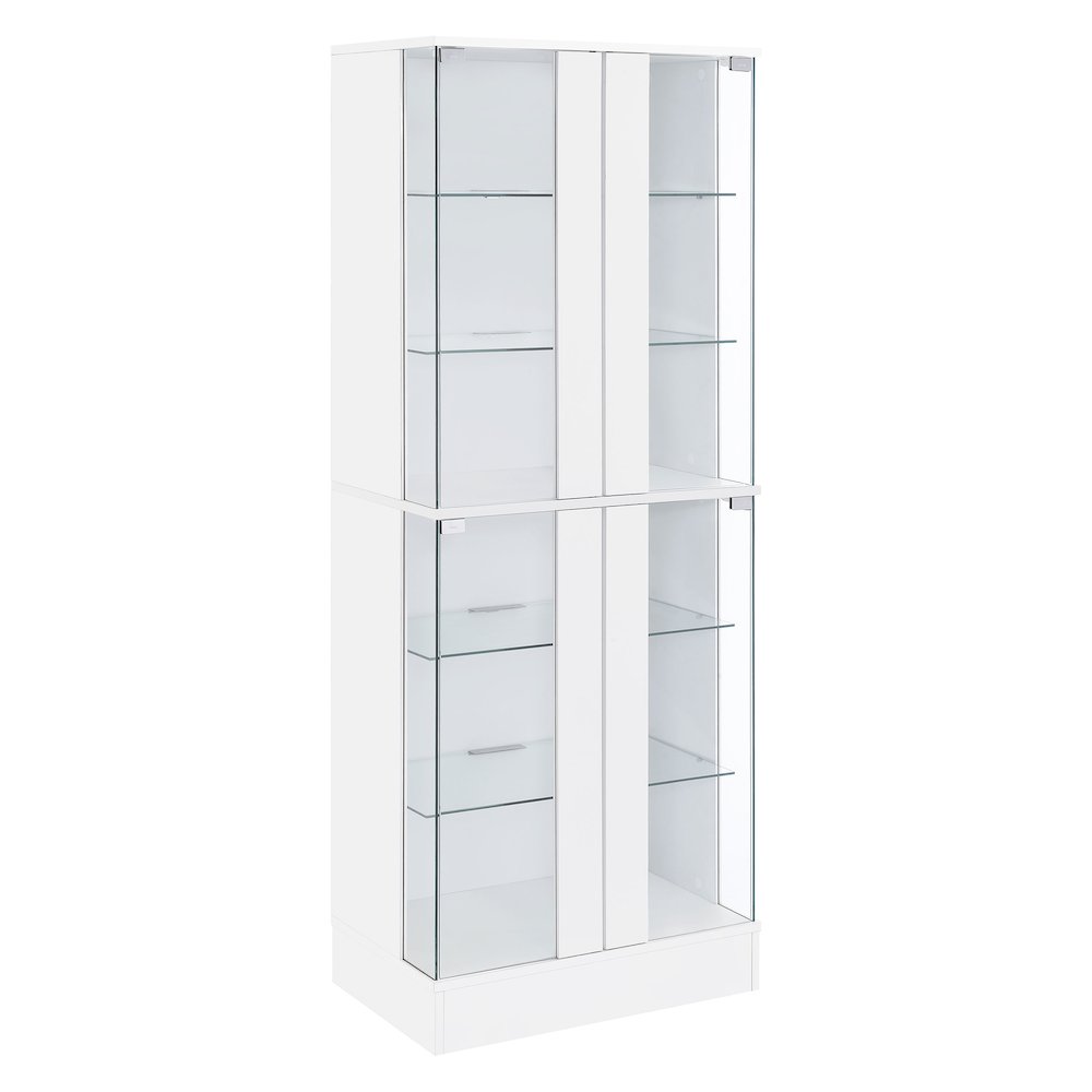 Cabra 4-door LED Curio Display Cabinet White High Gloss. Picture 1