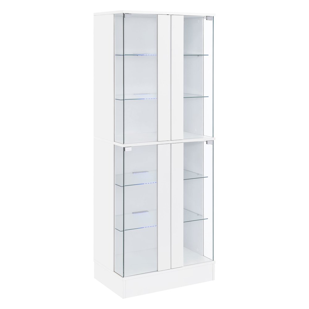 Cabra 4-door LED Curio Display Cabinet White High Gloss. Picture 3