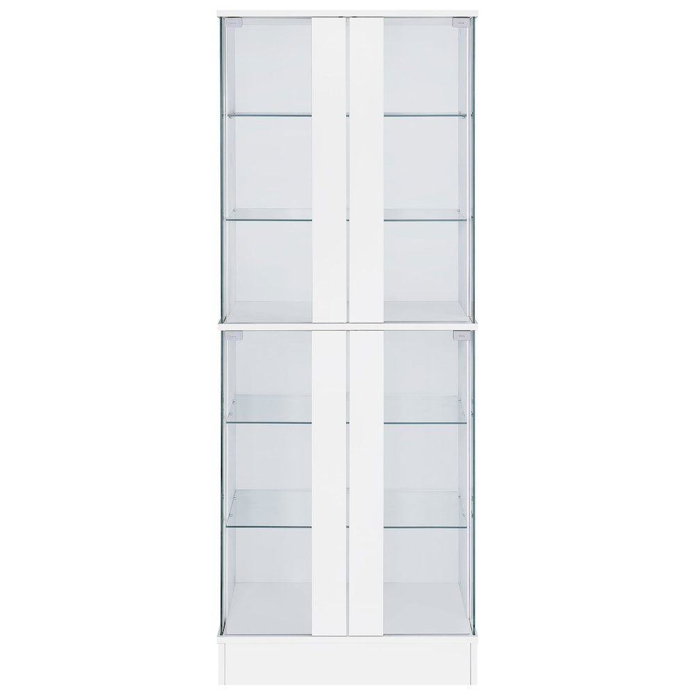 Cabra 4-door LED Curio Display Cabinet White High Gloss. Picture 5