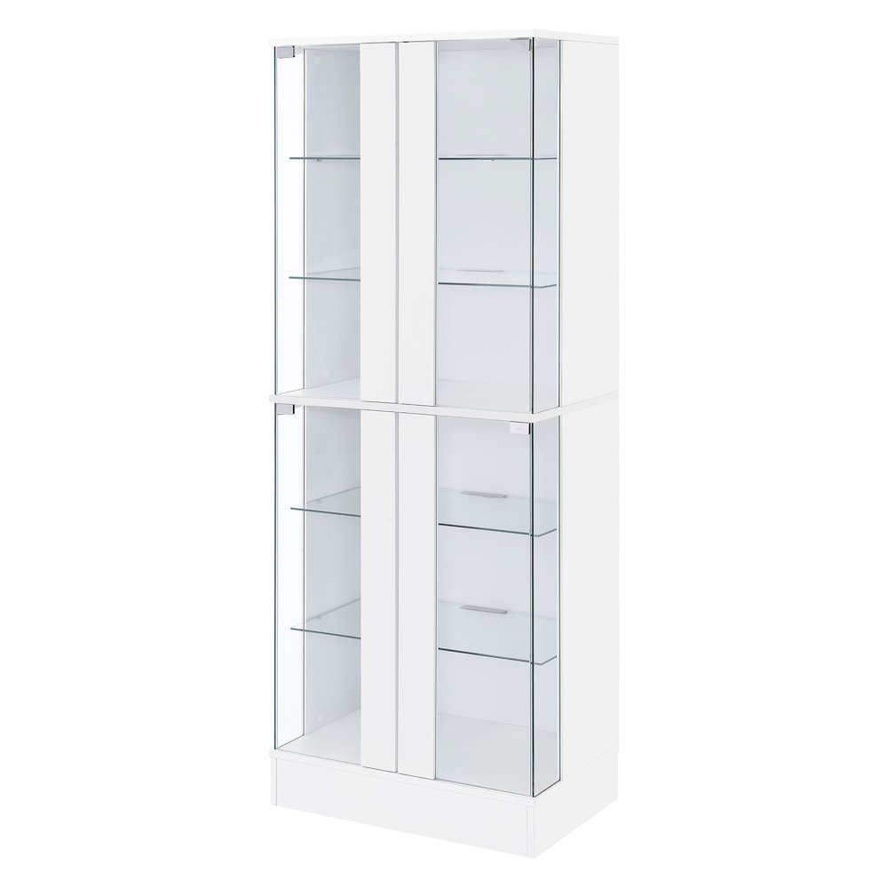 Cabra 4-door LED Curio Display Cabinet White High Gloss. Picture 6