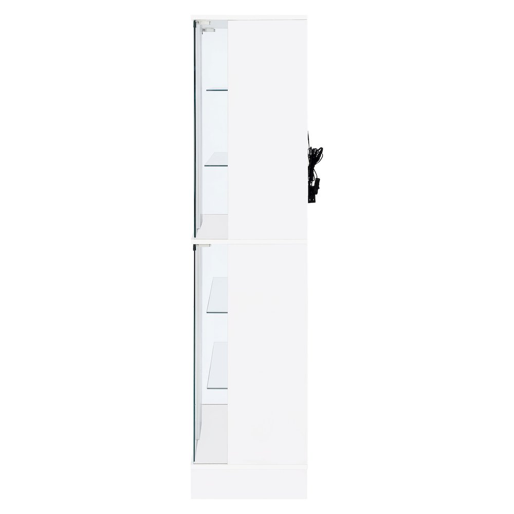 Cabra 4-door LED Curio Display Cabinet White High Gloss. Picture 7