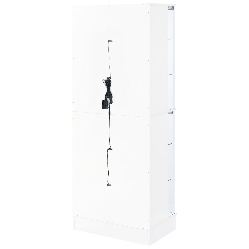 Cabra 4-door LED Curio Display Cabinet White High Gloss. Picture 10