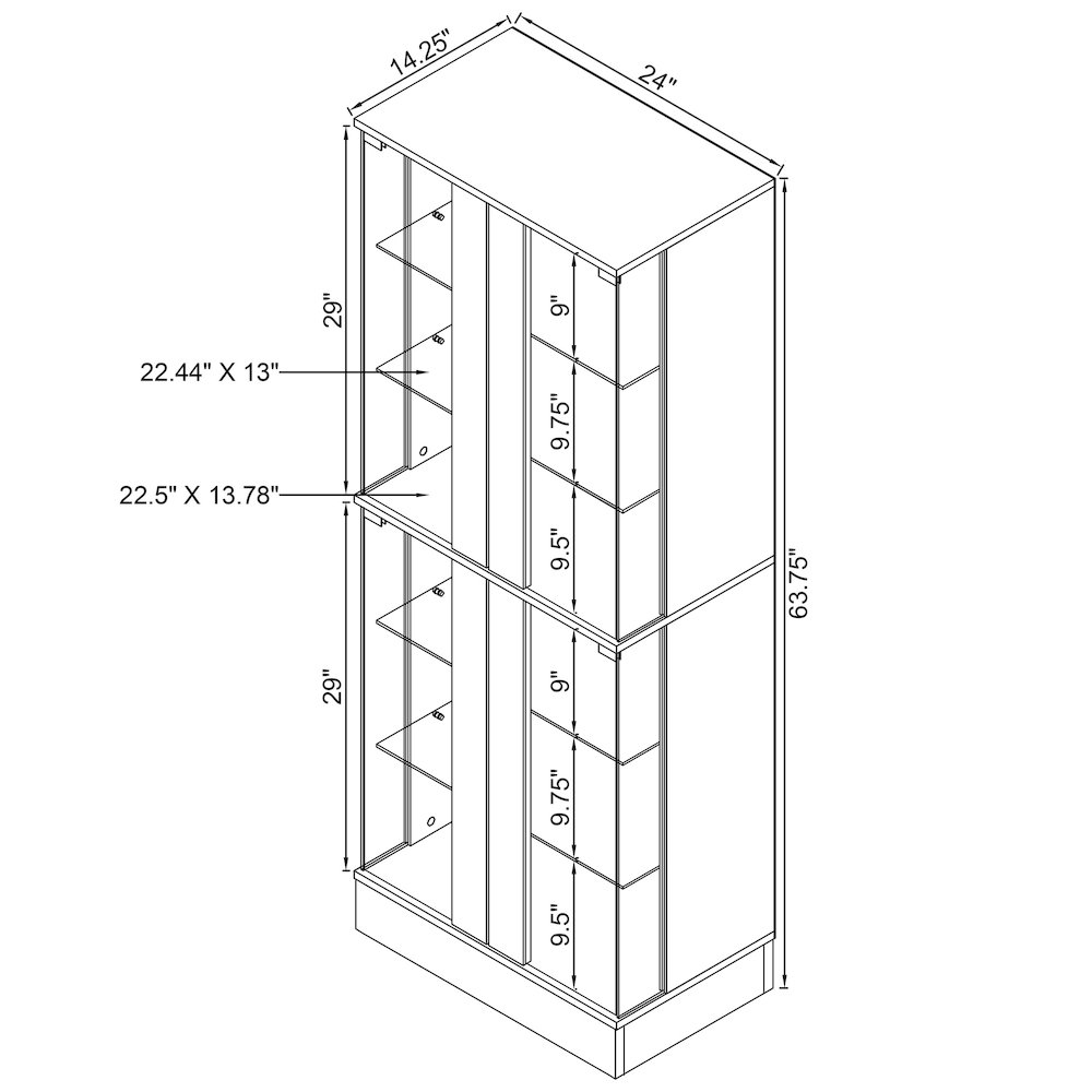 Cabra 4-door LED Curio Display Cabinet White High Gloss. Picture 15