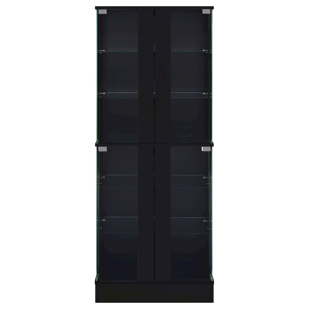 Cabra 4-door LED Curio Display Cabinet Black High Gloss. Picture 5