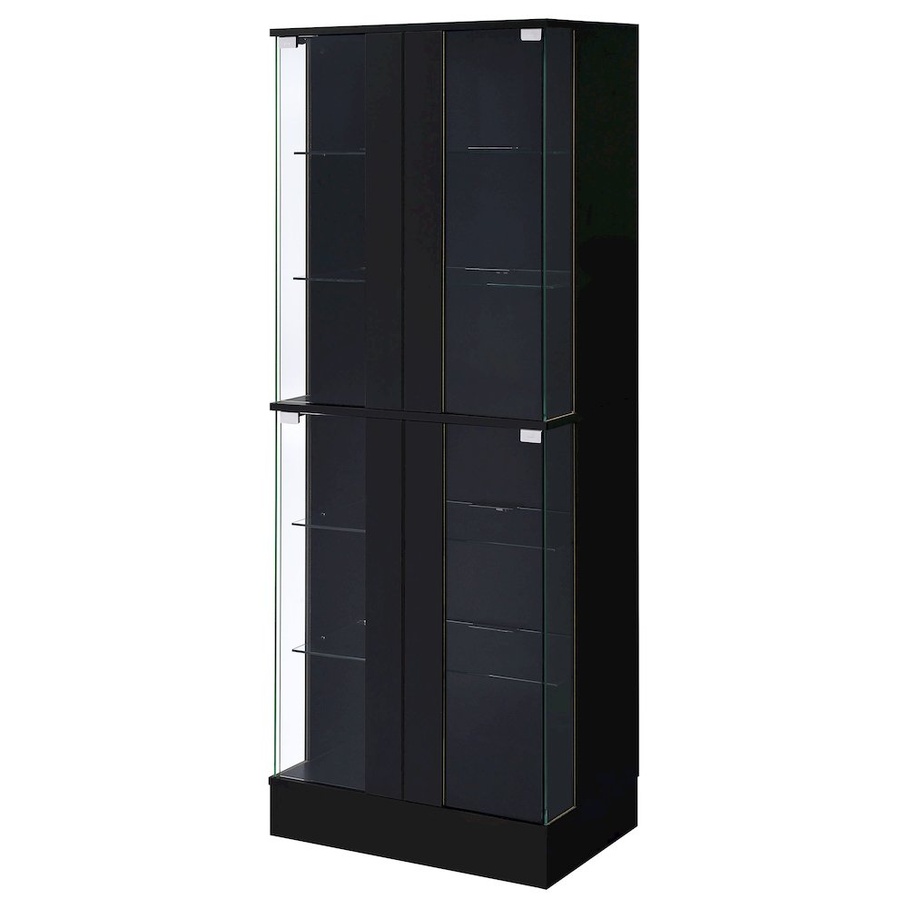 Cabra 4-door LED Curio Display Cabinet Black High Gloss. Picture 6