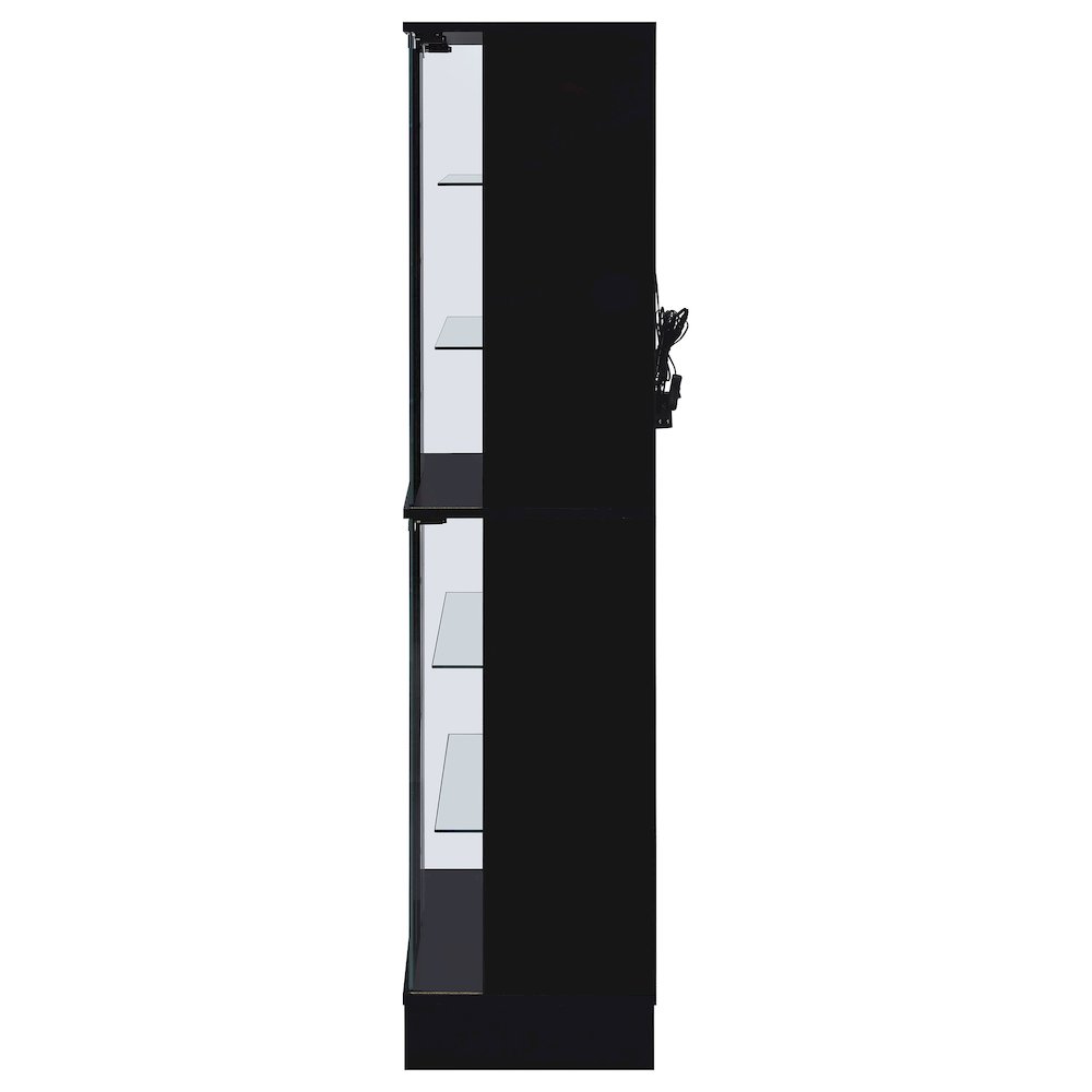 Cabra 4-door LED Curio Display Cabinet Black High Gloss. Picture 7