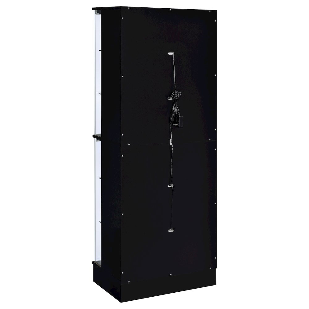 Cabra 4-door LED Curio Display Cabinet Black High Gloss. Picture 8