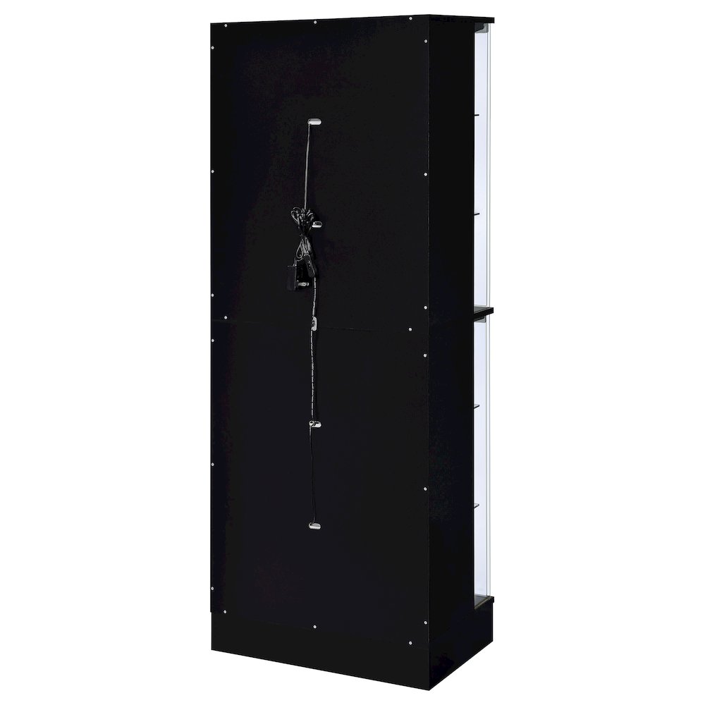 Cabra 4-door LED Curio Display Cabinet Black High Gloss. Picture 10
