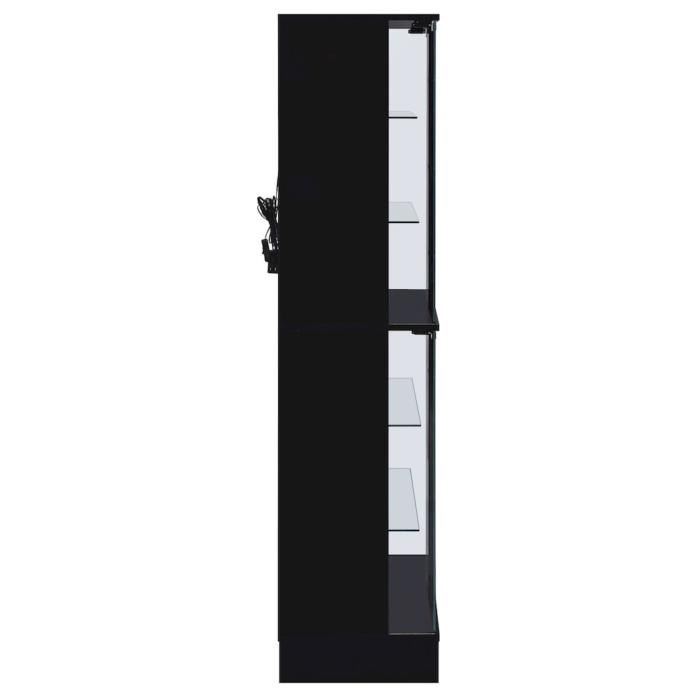 Cabra 4-door LED Curio Display Cabinet Black High Gloss. Picture 11
