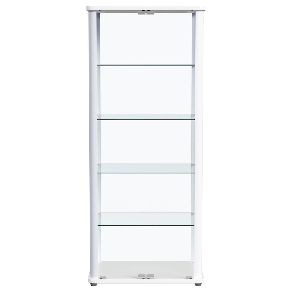 Aero 5-shelf Display Curio Cabinet with LED Lighting White. Picture 5