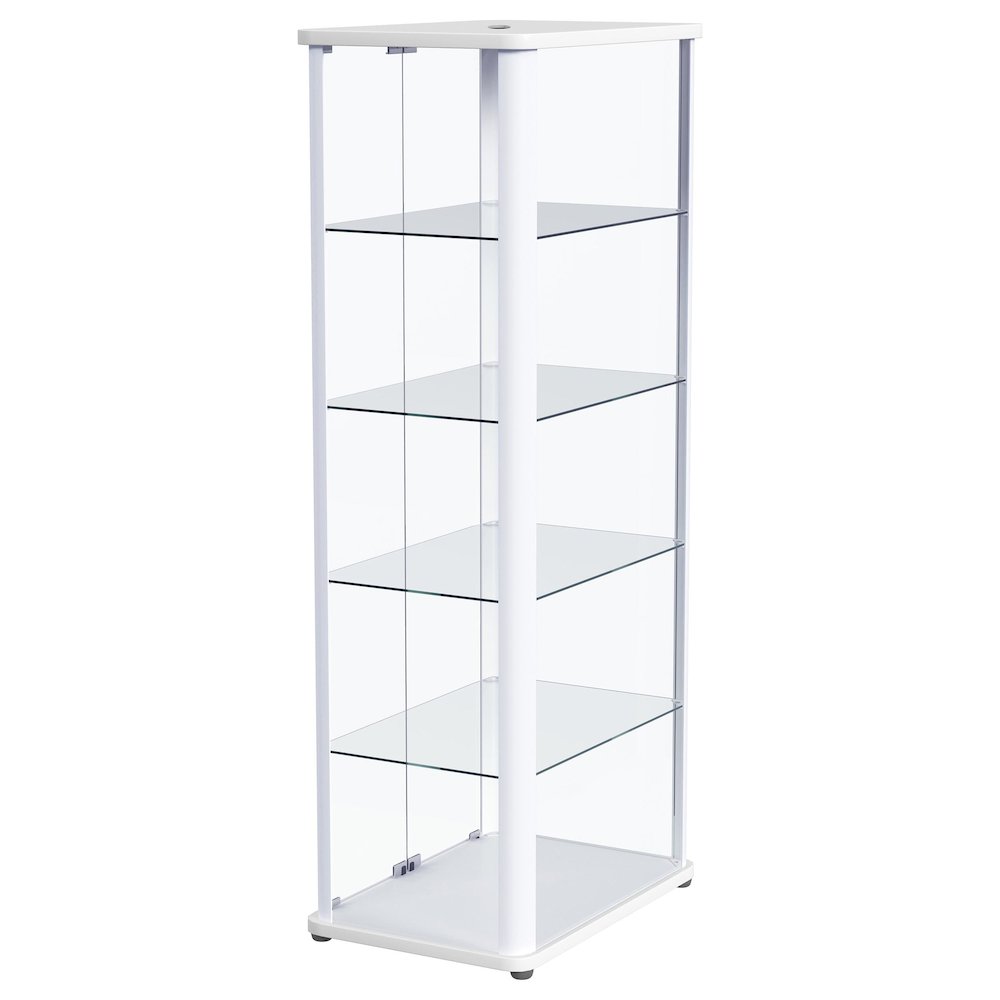 Aero 5-shelf Display Curio Cabinet with LED Lighting White. Picture 8