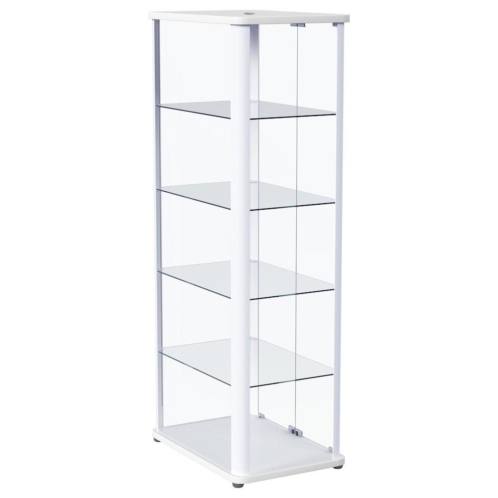 Aero 5-shelf Display Curio Cabinet with LED Lighting White. Picture 9