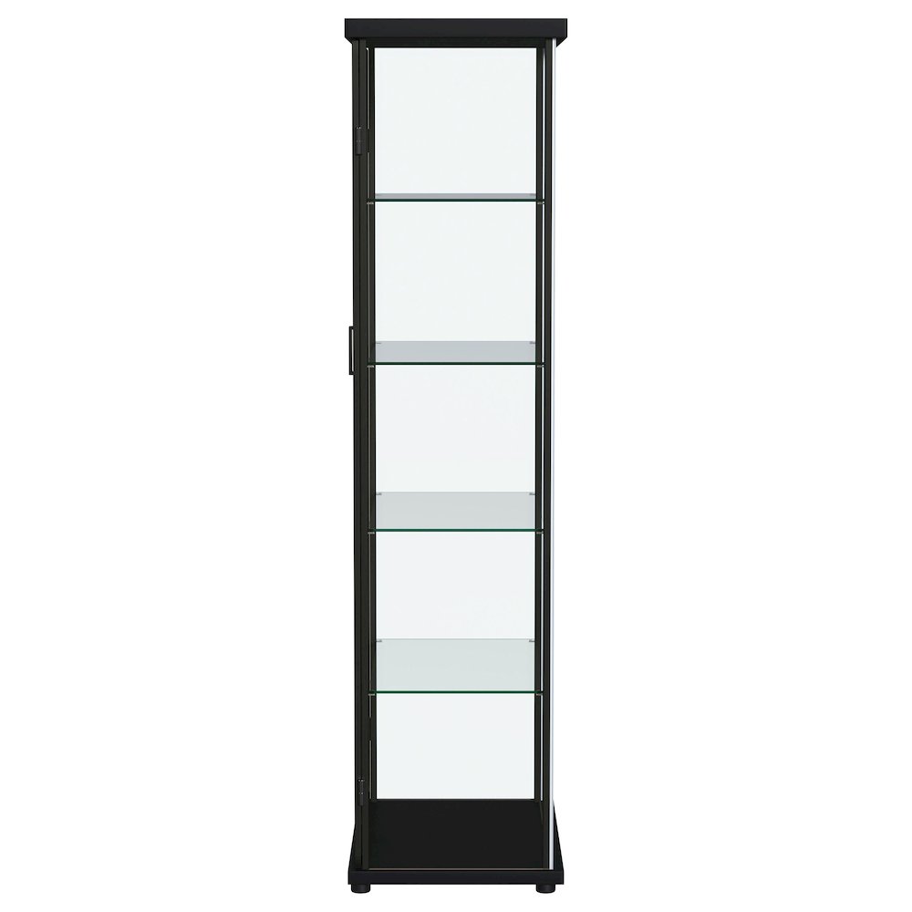 Aero 4-shelf Display Curio Cabinet with LED Lighting Black. Picture 7