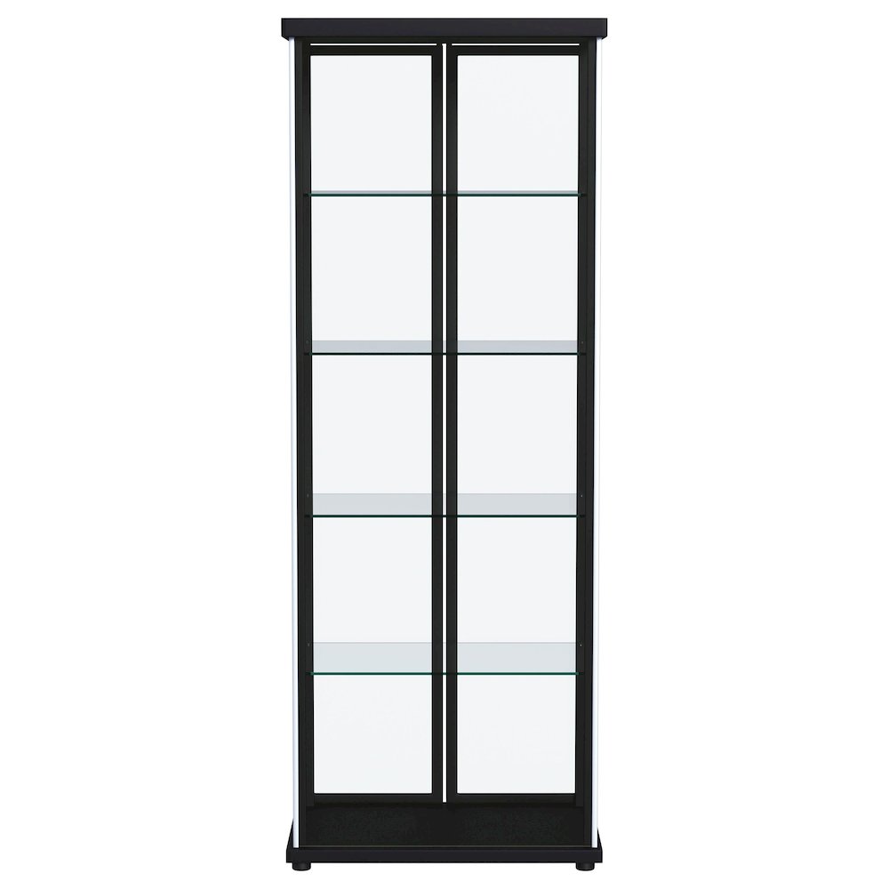Aero 4-shelf Display Curio Cabinet with LED Lighting Black. Picture 9