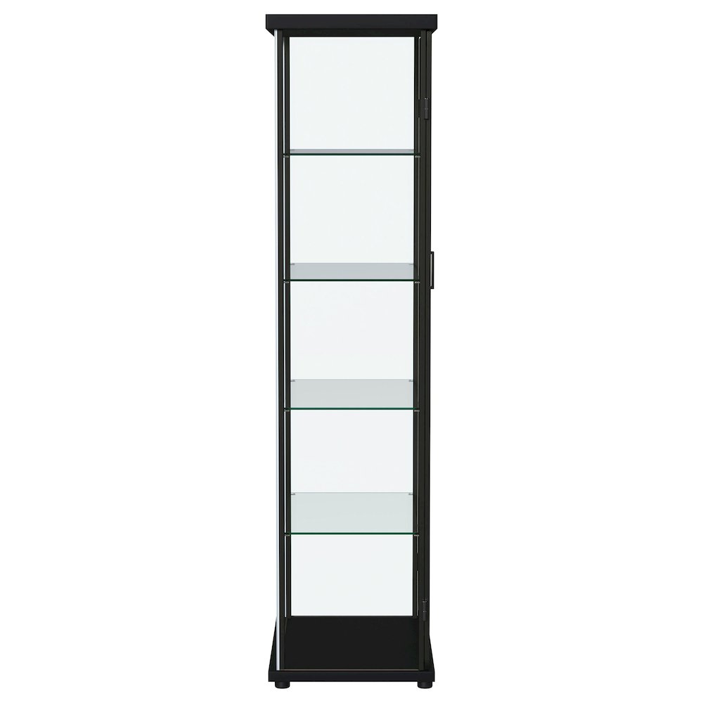 Aero 4-shelf Display Curio Cabinet with LED Lighting Black. Picture 11