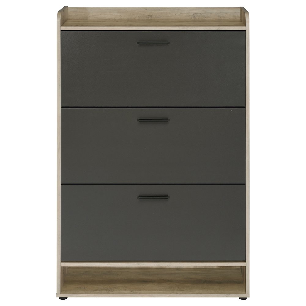 Denia 3-tier Engineered Wood Shoe Cabinet Grey. Picture 4