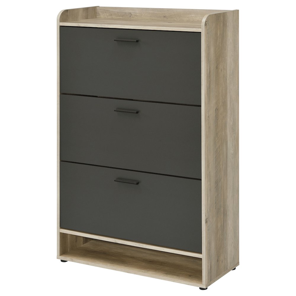 Denia 3-tier Engineered Wood Shoe Cabinet Grey. Picture 5