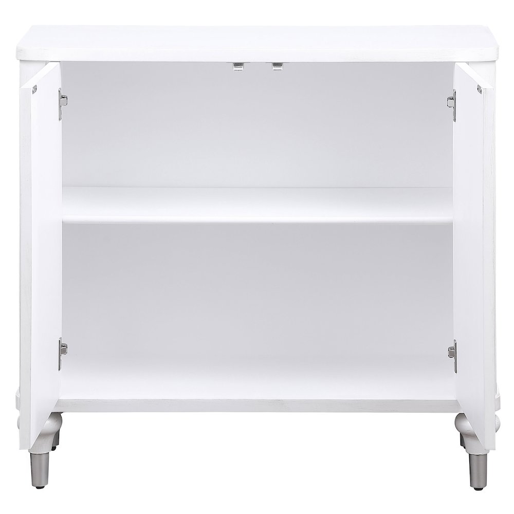 Cardella 2-door Mandala Accent Cabinet Distressed White. Picture 4