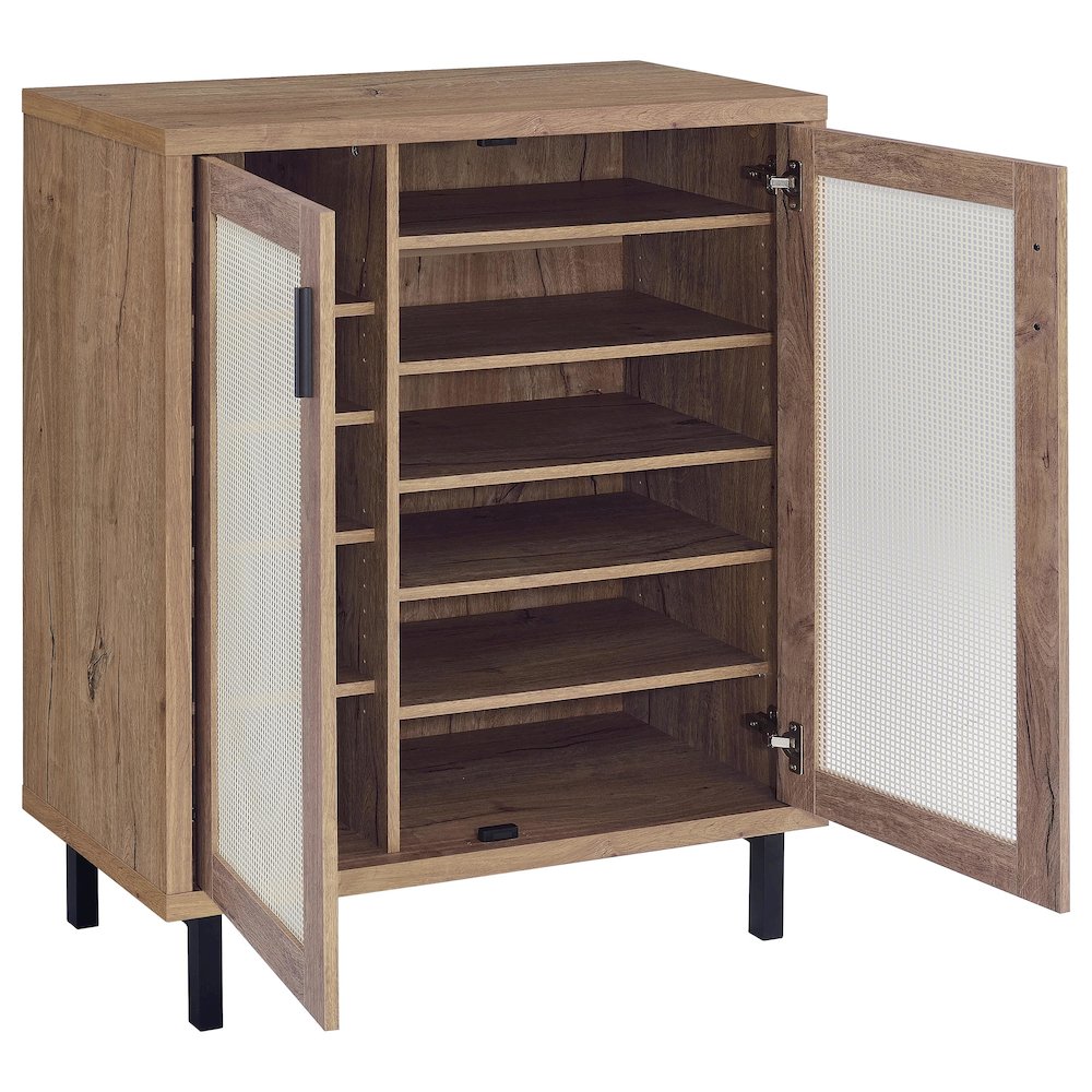 Teller 11-shelf Engineered Wood Shoe Cabinet Natural Oak. Picture 3