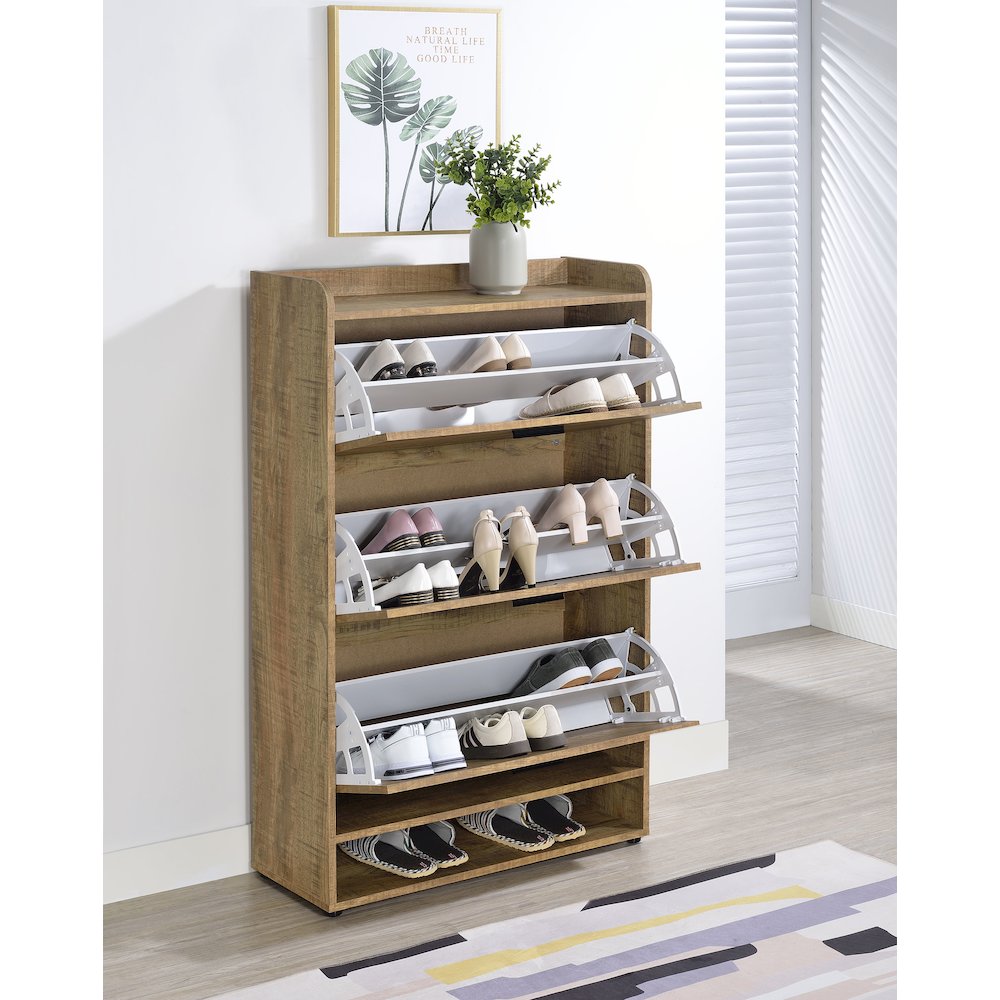 Denia 3-tier Engineered Wood Shoe Cabinet Mango. Picture 3