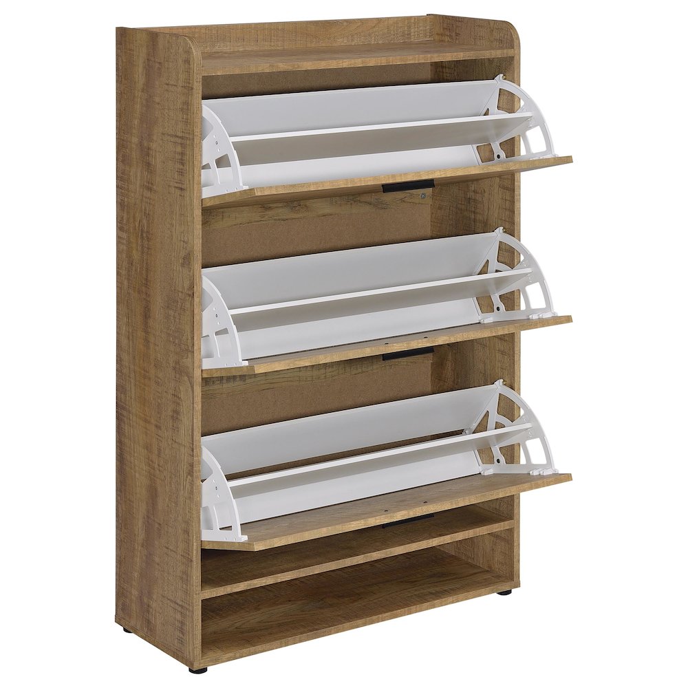 Denia 3-tier Engineered Wood Shoe Cabinet Mango. Picture 4