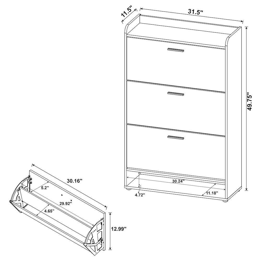 Denia 3-tier Engineered Wood Shoe Cabinet Mango. Picture 12