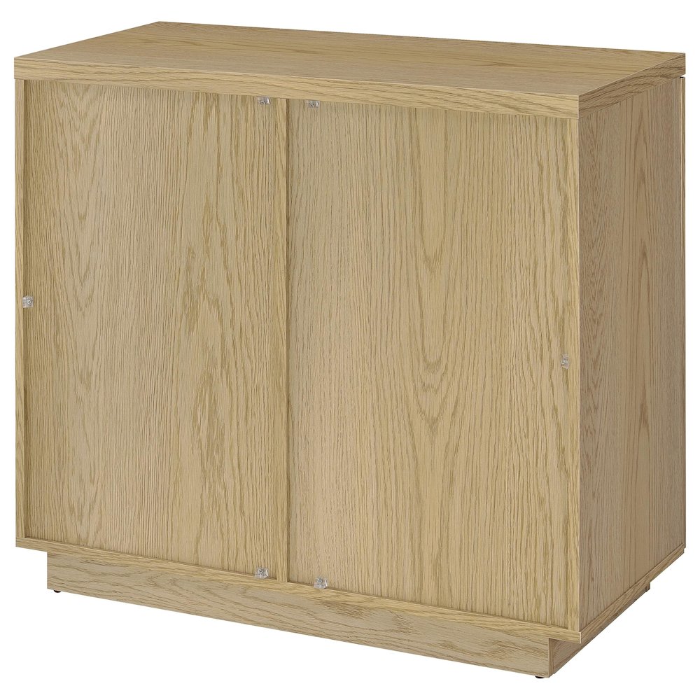 Tilbury 2-door Glass Front Accent Display Cabinet Light Oak. Picture 8