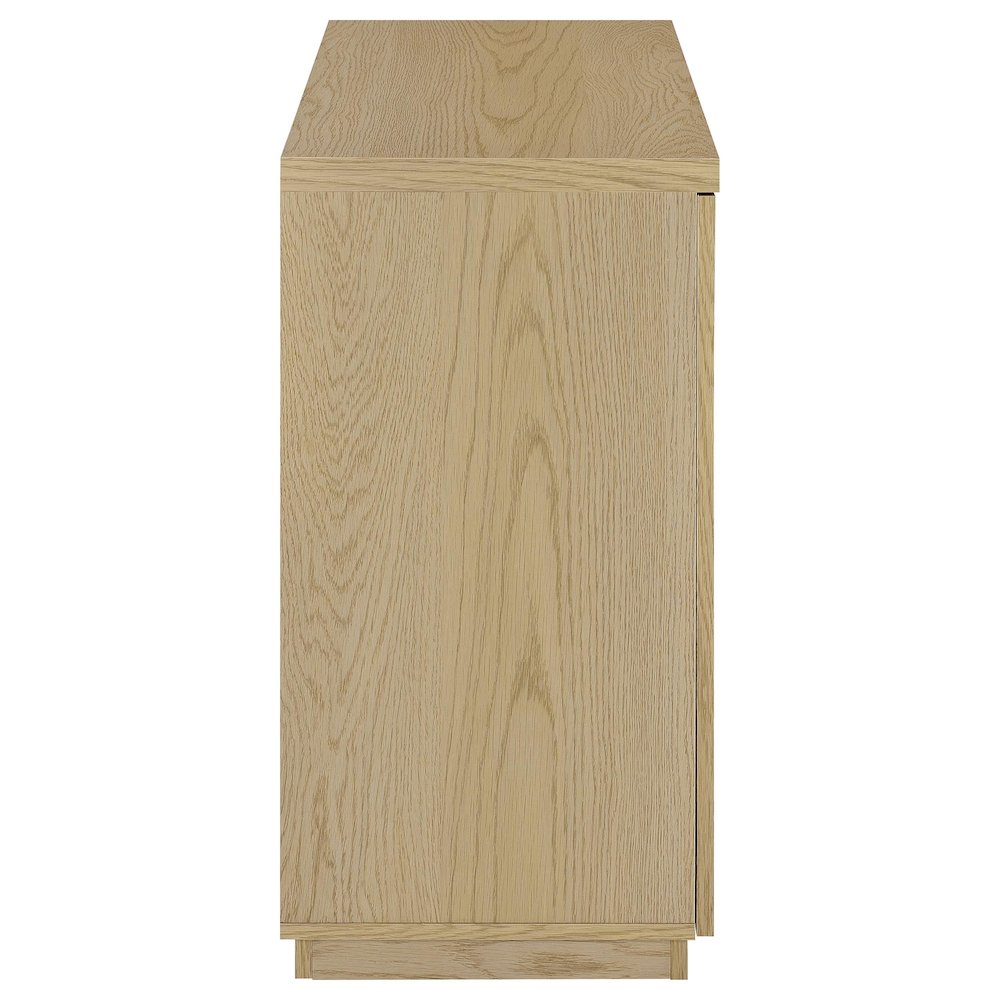 Tilbury 2-door Glass Front Accent Display Cabinet Light Oak. Picture 9