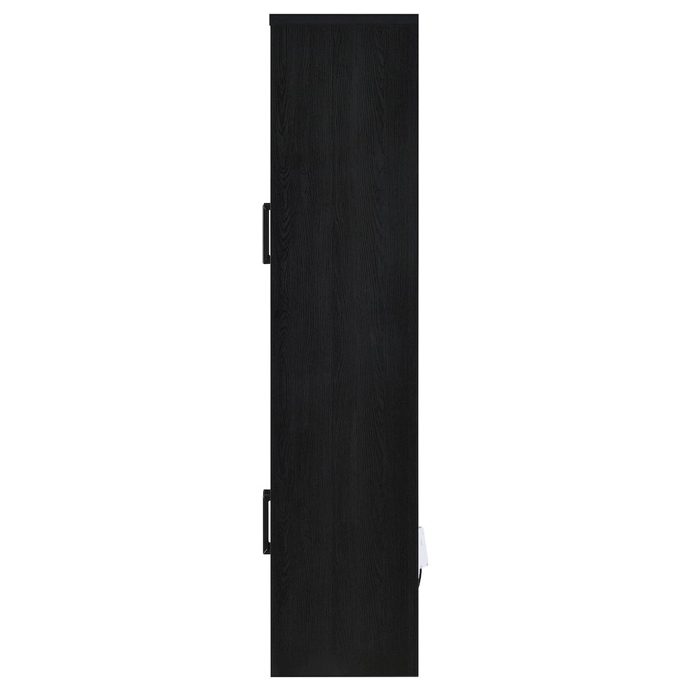 Riva 4-door Tall Accent Display Cabinet LED Lighting Black. Picture 7