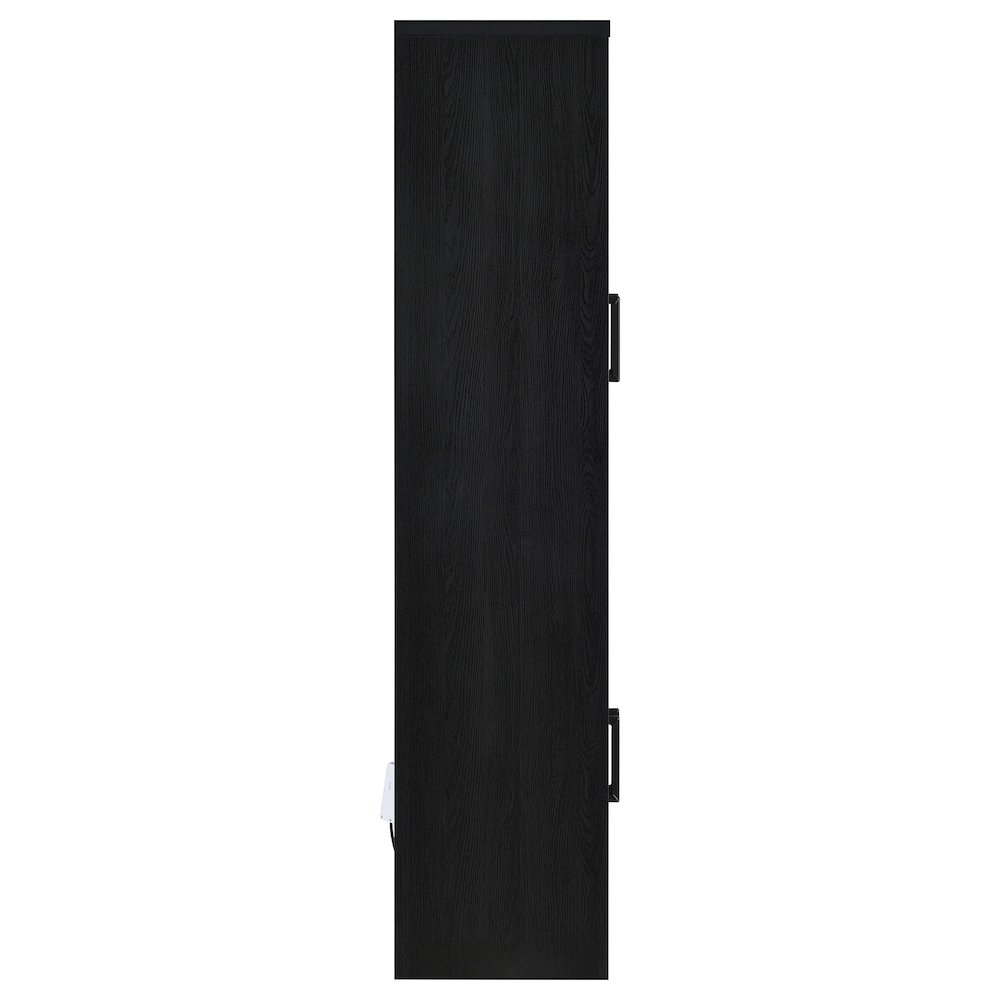Riva 4-door Tall Accent Display Cabinet LED Lighting Black. Picture 10