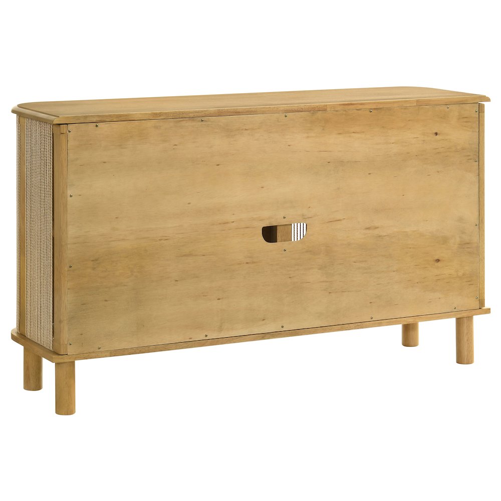 Ervine 3-Door Rope Panel Sideboard Accent Storage Cabinet Natural. Picture 6