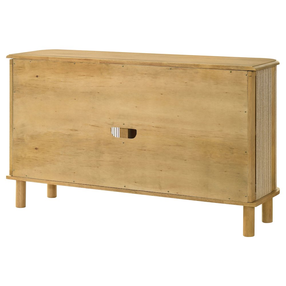 Ervine 3-Door Rope Panel Sideboard Accent Storage Cabinet Natural. Picture 8