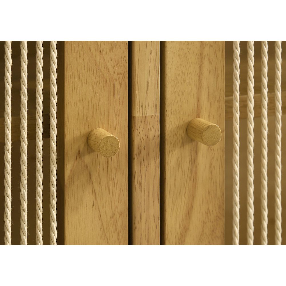 Ervine 3-Door Rope Panel Sideboard Accent Storage Cabinet Natural. Picture 12