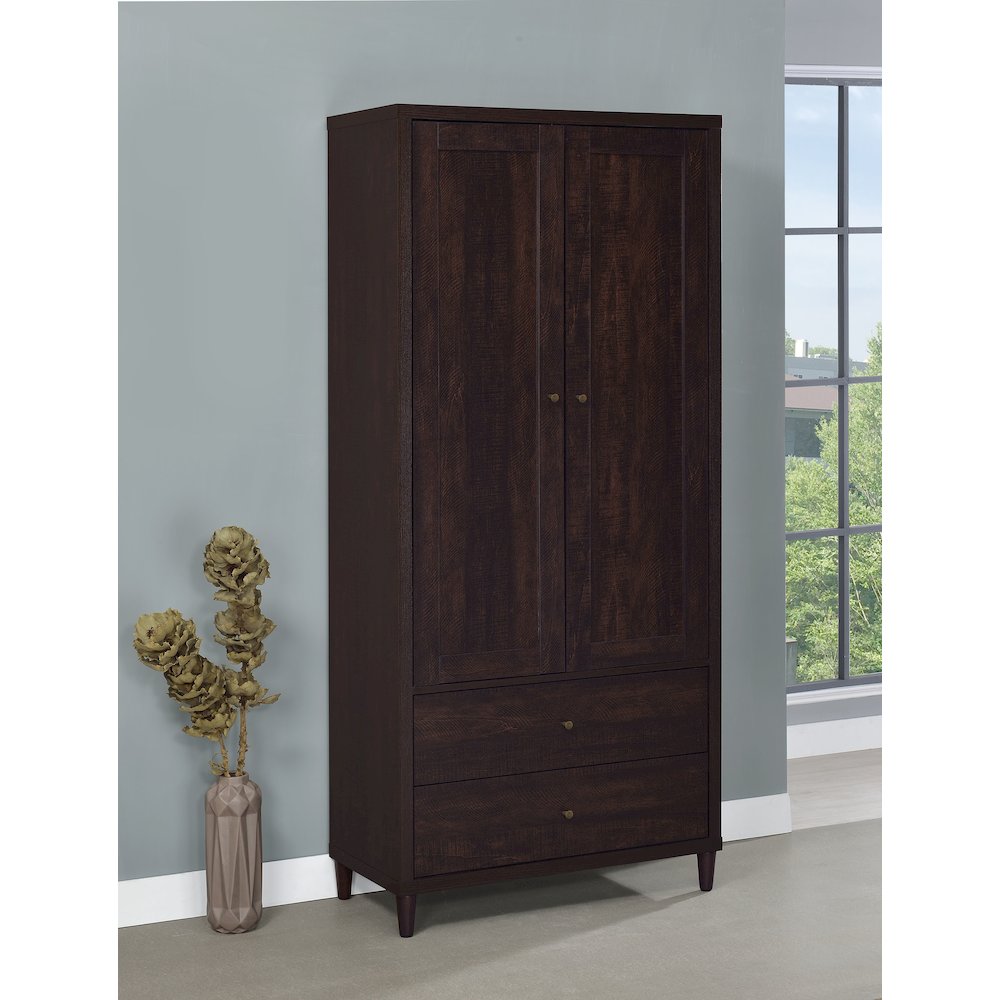 Wadeline 2-door Tall Accent Storage Cabinet Rustic Tobacco. Picture 7