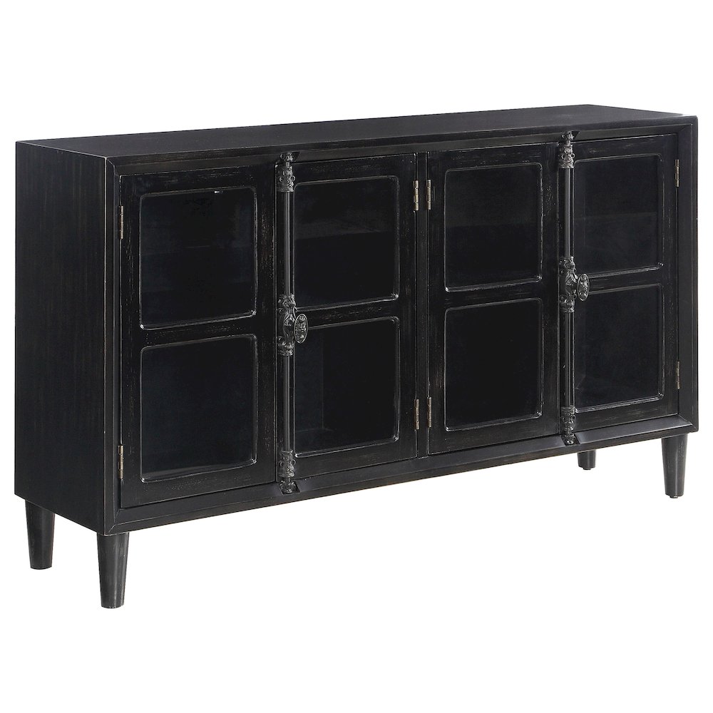 Sylvia 4-door Accent Cabinet Black. Picture 1