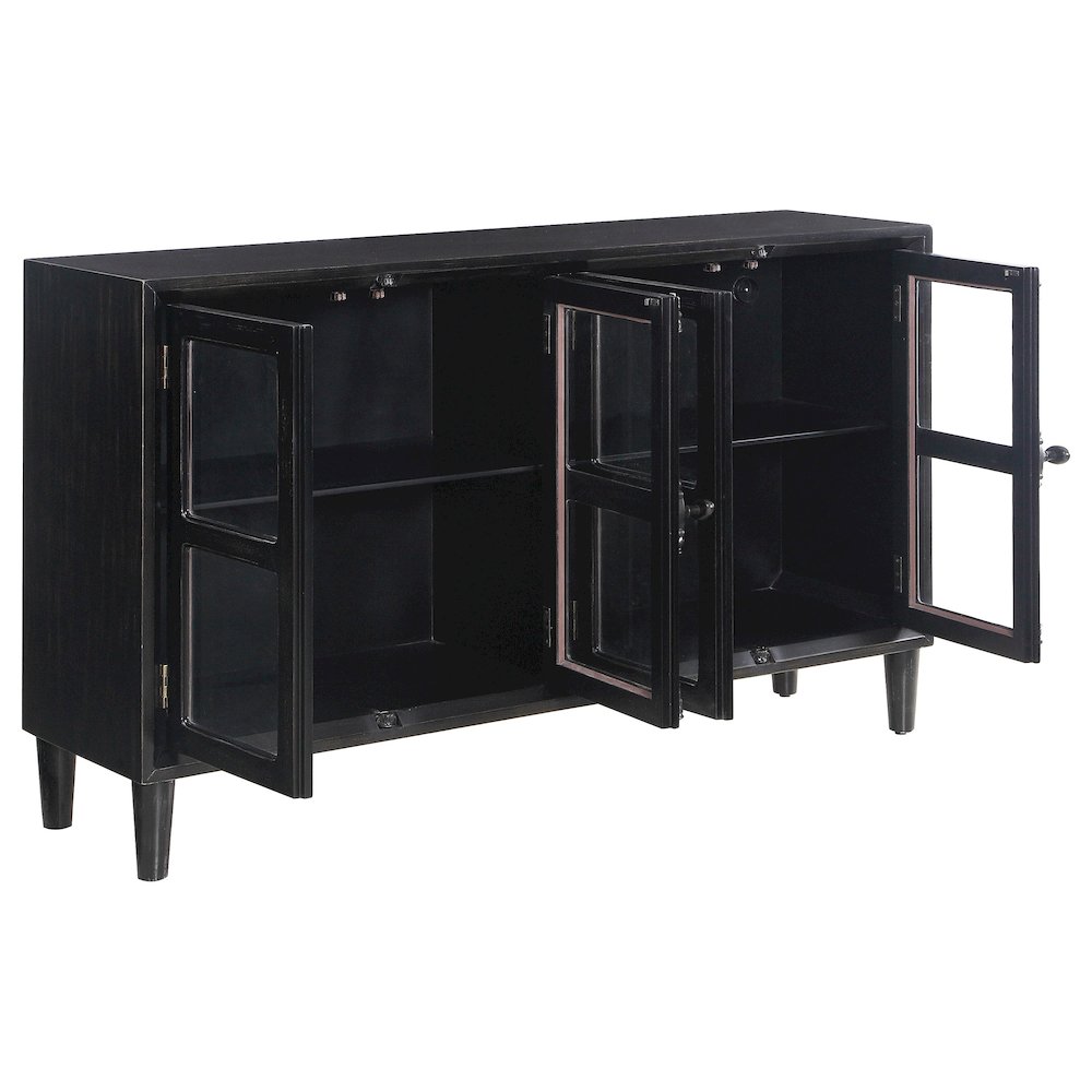 Sylvia 4-door Accent Cabinet Black. Picture 3