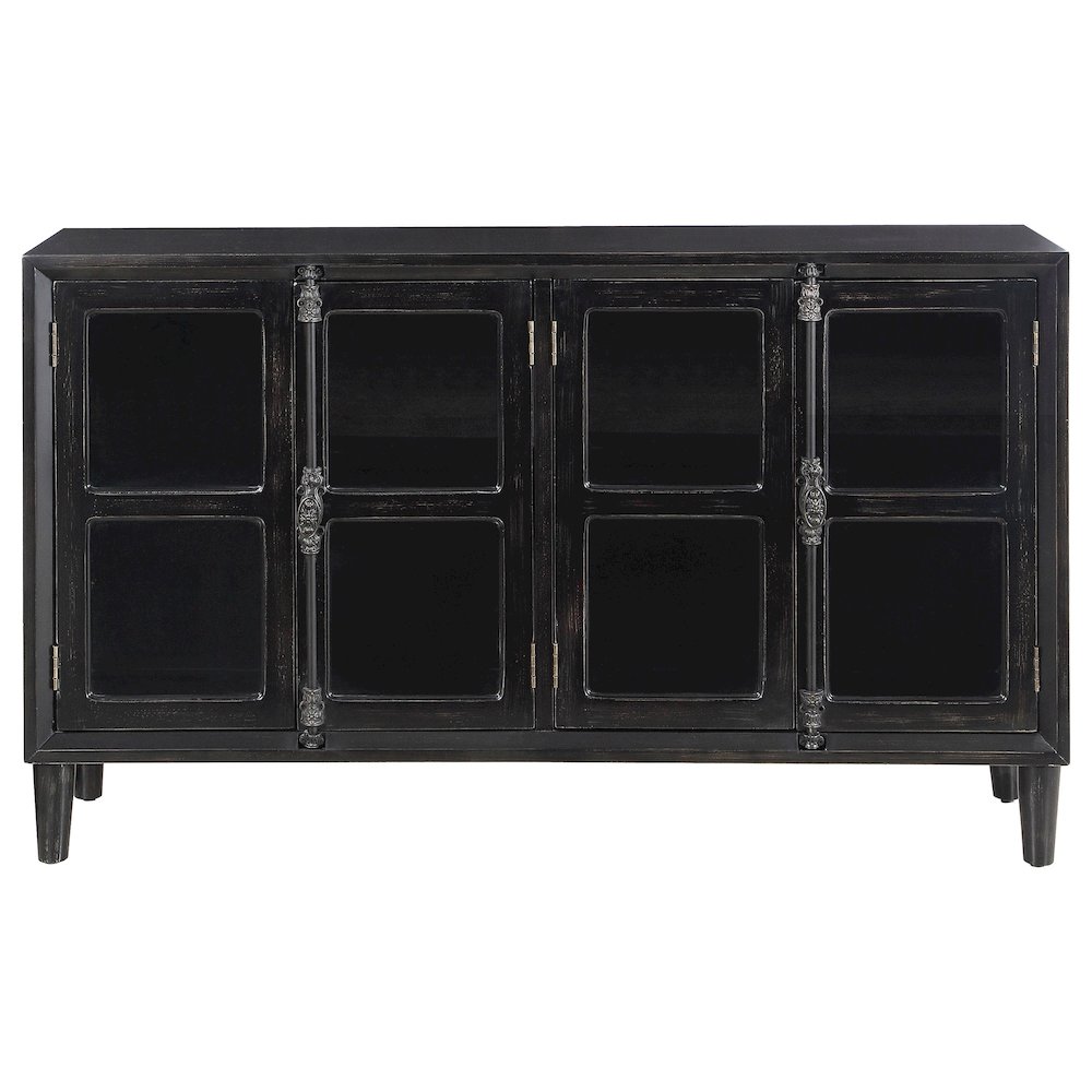 Sylvia 4-door Accent Cabinet Black. Picture 4
