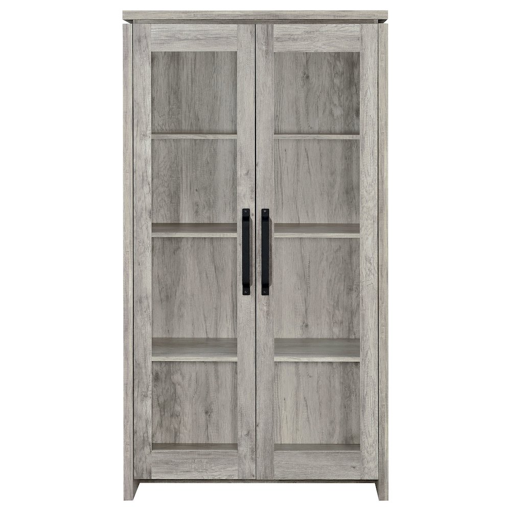 Alejo 2-door Engineered Wood Tall Cabinet Grey Driftwood. Picture 4
