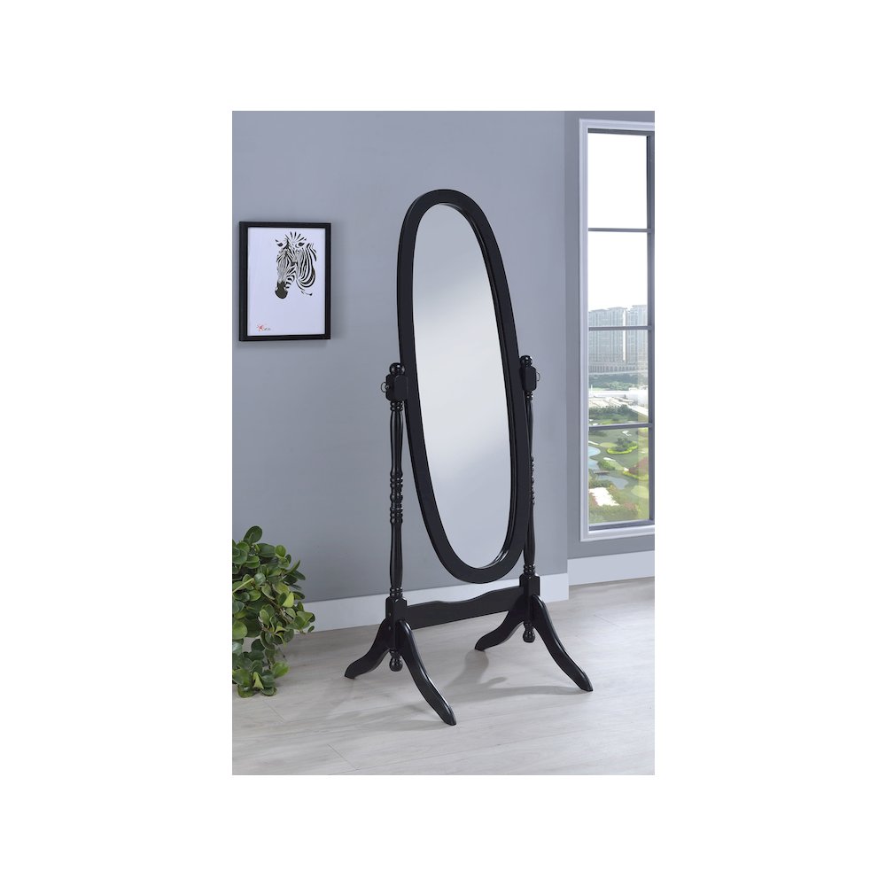 Foyet Wood Adjustable Full Length Cheval Mirror Black. Picture 8