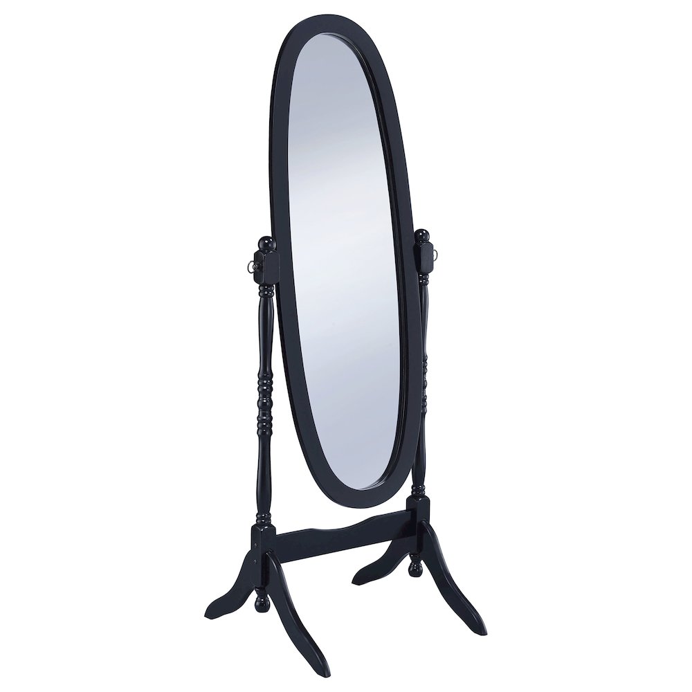 Foyet Wood Adjustable Full Length Cheval Mirror Black. Picture 1