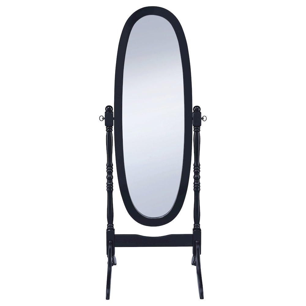 Foyet Wood Adjustable Full Length Cheval Mirror Black. Picture 3