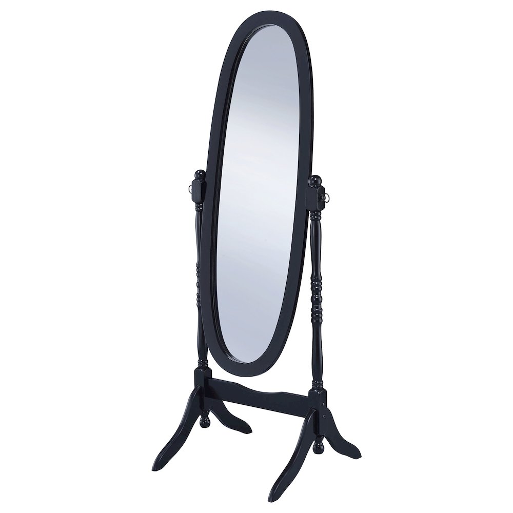 Foyet Wood Adjustable Full Length Cheval Mirror Black. Picture 4