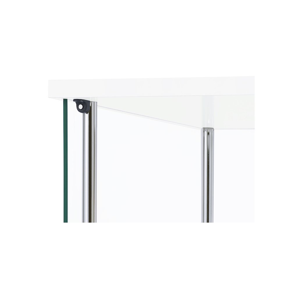 Bellatrix 4-shelf Clear Glass Curio Cabinet White. Picture 12