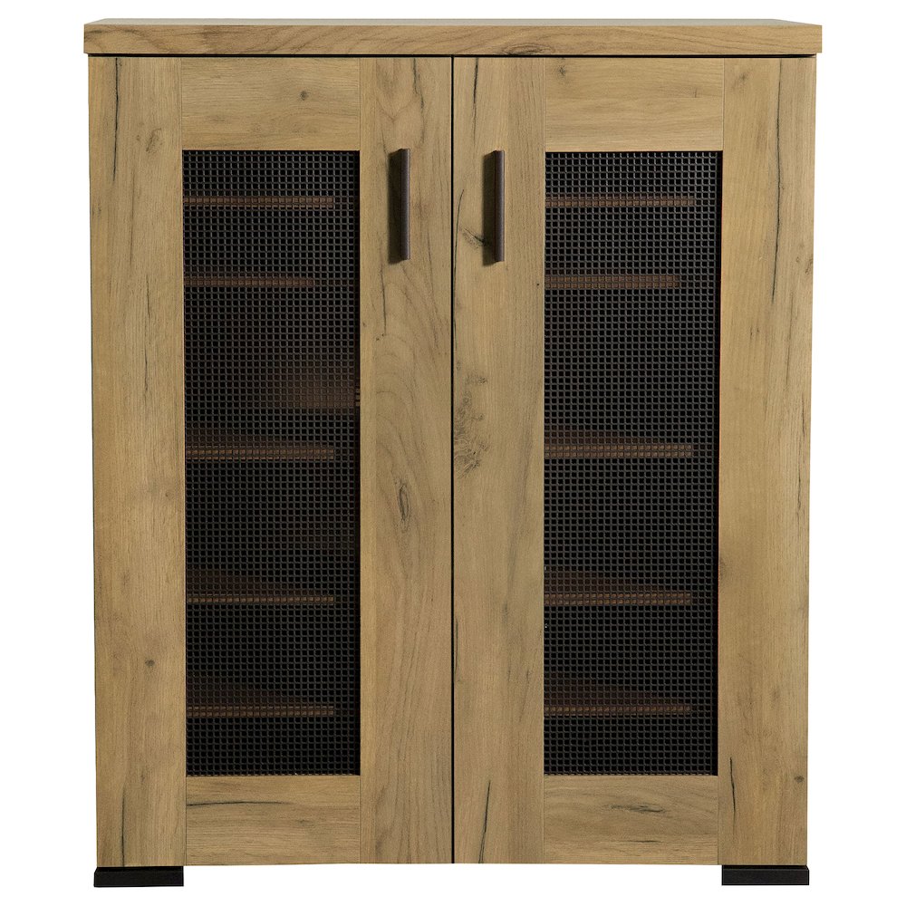 Bristol 6-shelf Engineered Wood Shoe Cabinet Golden Oak. Picture 3