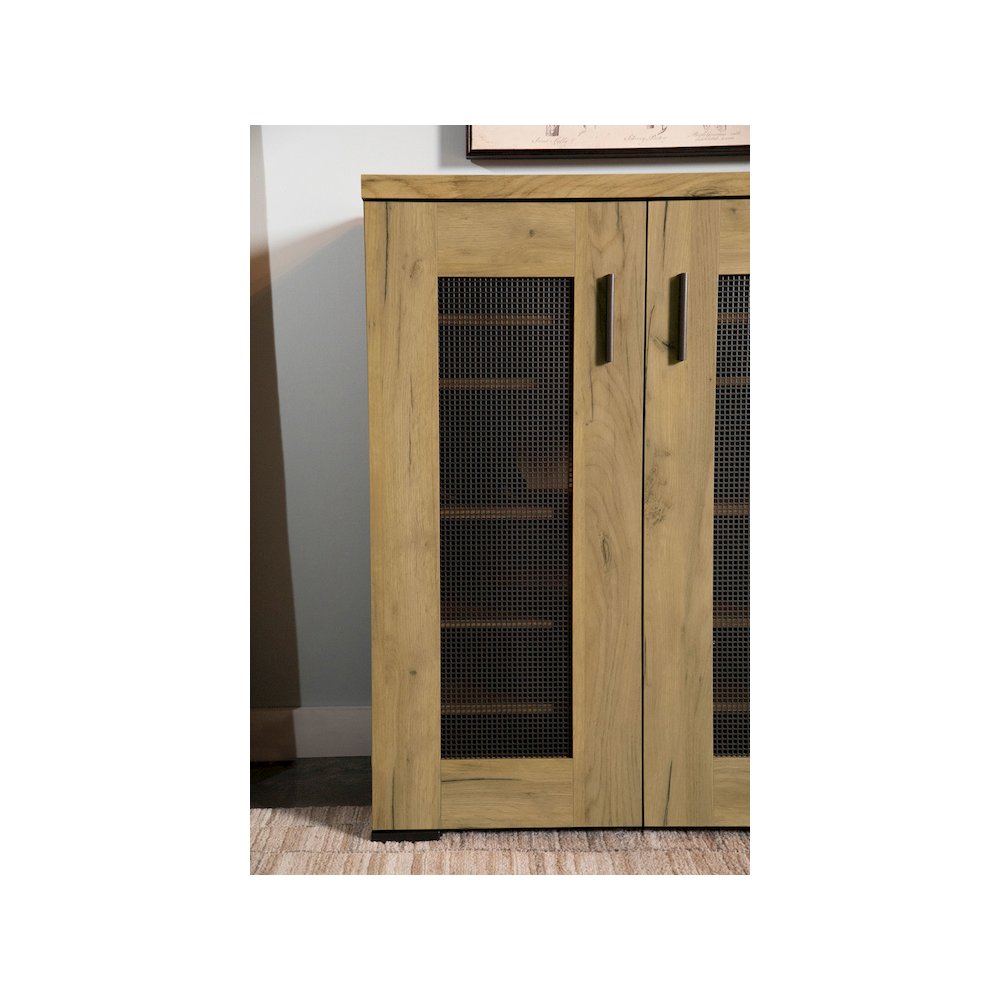 Bristol 6-shelf Engineered Wood Shoe Cabinet Golden Oak. Picture 11