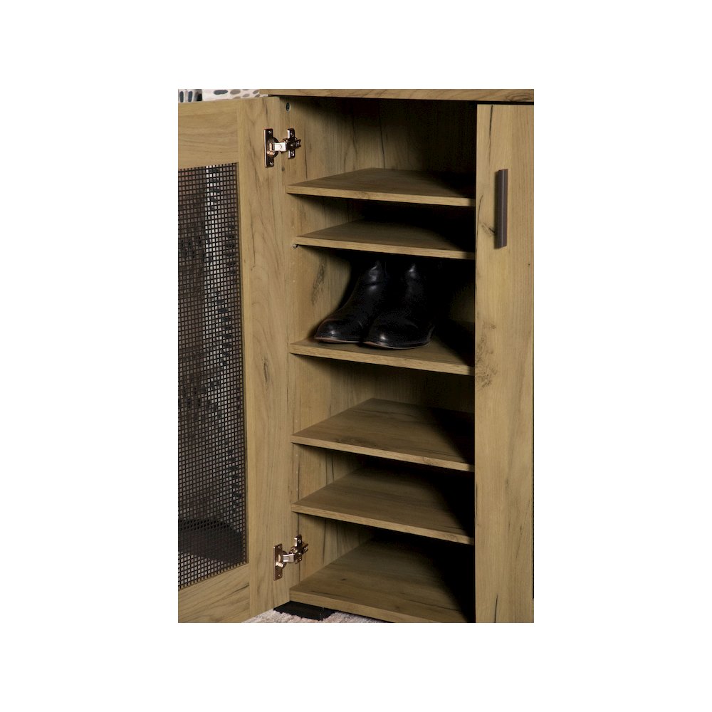 Bristol 6-shelf Engineered Wood Shoe Cabinet Golden Oak. Picture 12