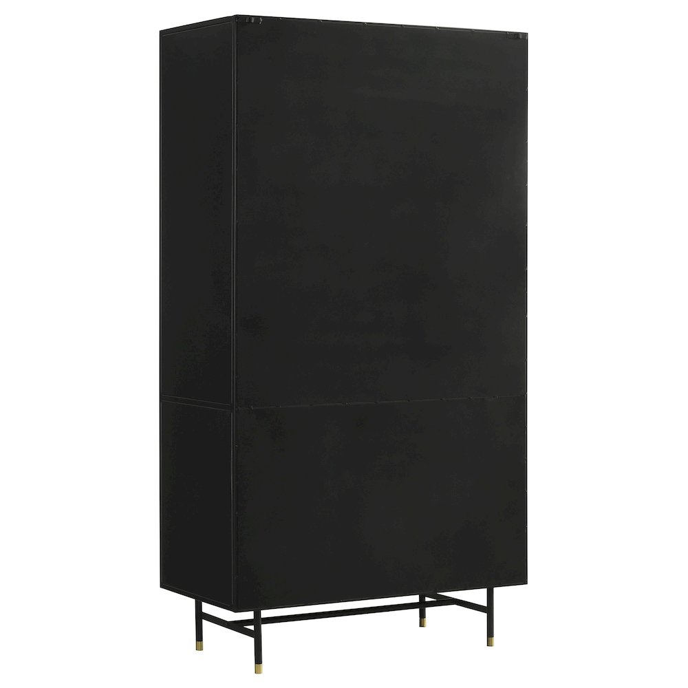 Santiago 4-door Metal Tall Storage Cabinet Matte Black. Picture 6
