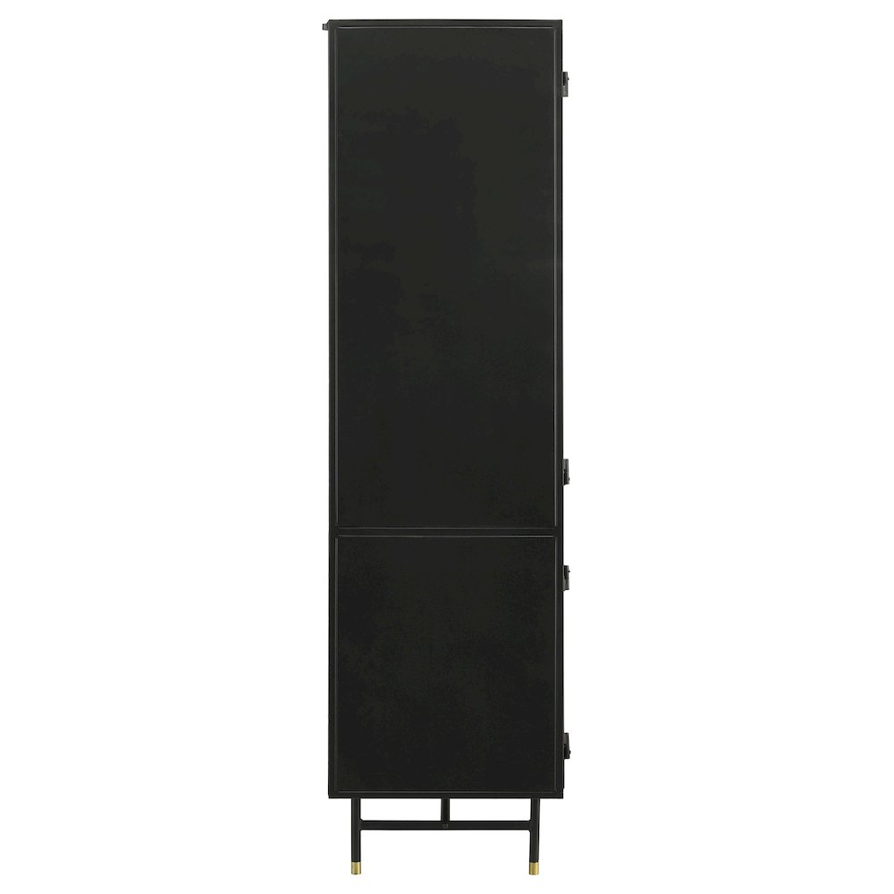 Santiago 4-door Metal Tall Storage Cabinet Matte Black. Picture 7