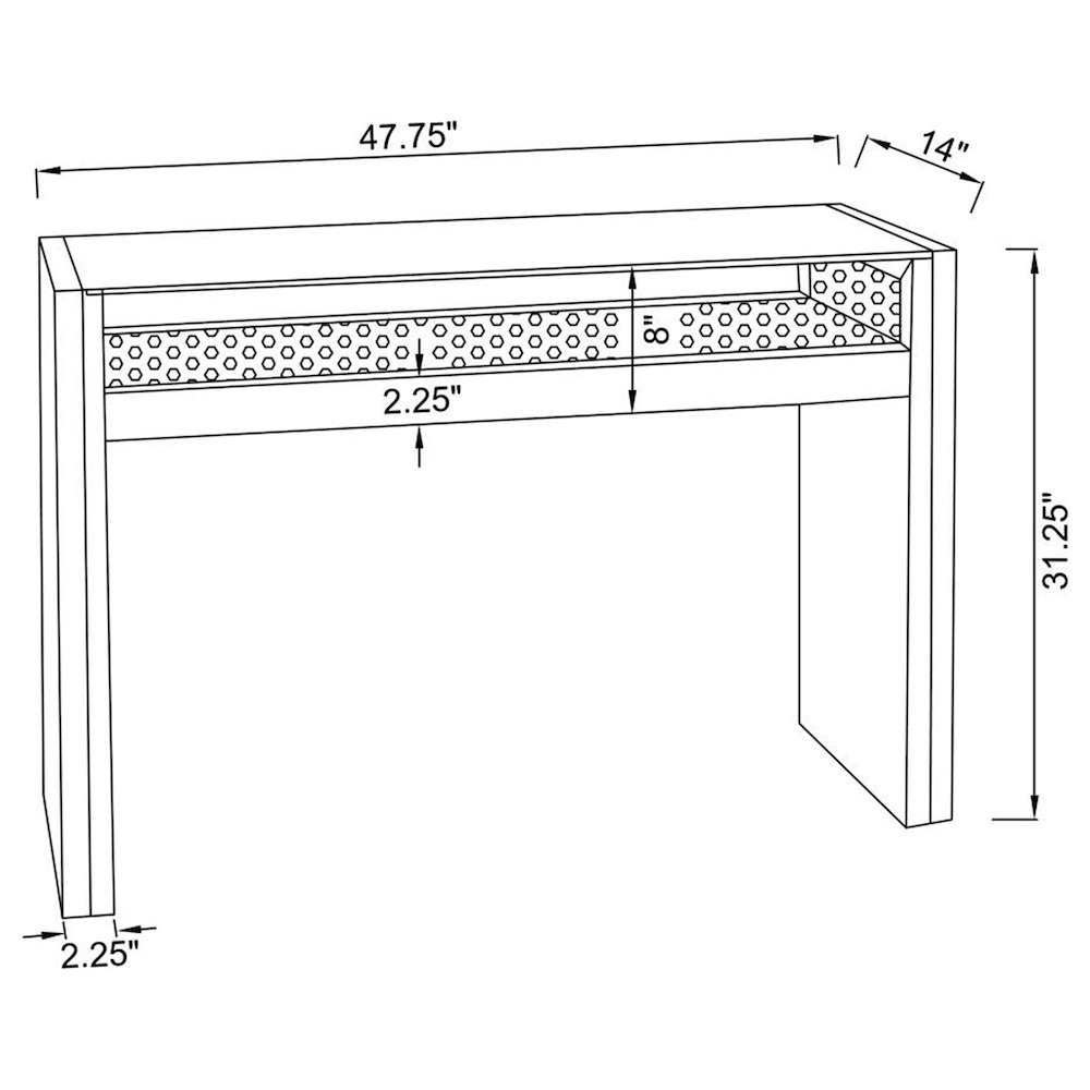 Edna Mirrored Acrylic Console Table LED Lighting Silver. Picture 6