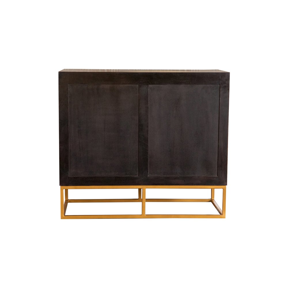 Zara 2-door 40" Wood Accent Storage Cabinet Black Walnut. Picture 3